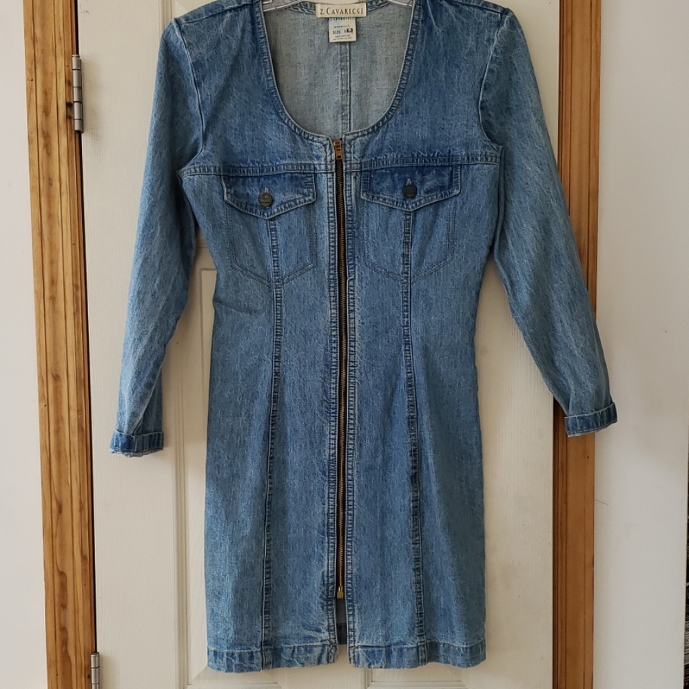 Denum/Jean long sleeve zip up front  Dress